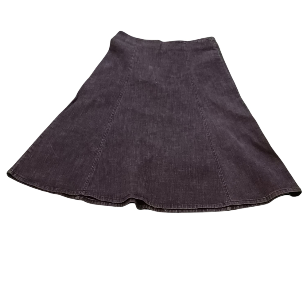 Gray Midi A-Line Skirt for Work